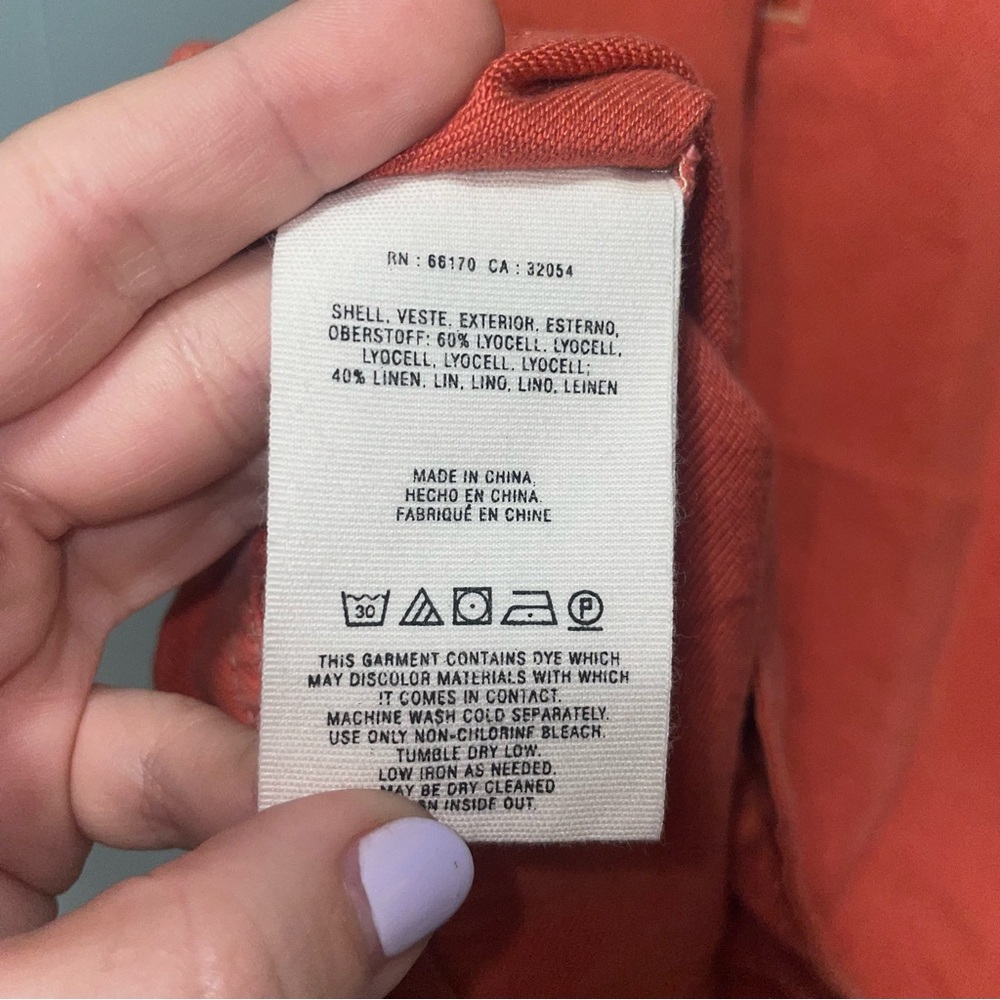Anthropologie Orange Tank Top with Cream Accents - Picture 6 of 7